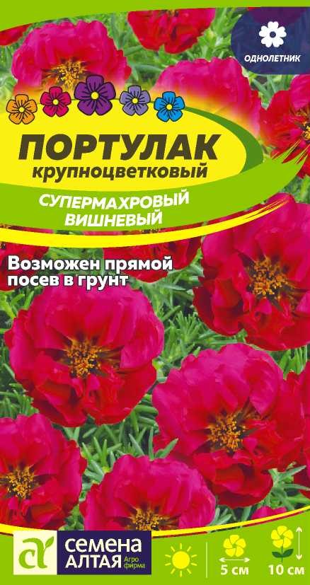 Портулак Супермахровый Вишневый крупноцв, 10см, однол 0,1гр/0,02грСА/ЦВ