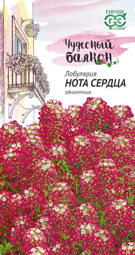 Лобулярия Нота Сердца красно-розовая, 10-12см, однол 0,05гр Гавриш/ЦВ