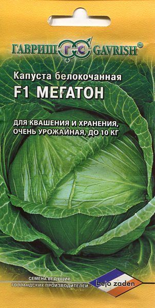 Капуста бк Мегатон F1 среднепоздняя, для квашения и хранения (Голландия) 10шт Гавриш/ЦВ