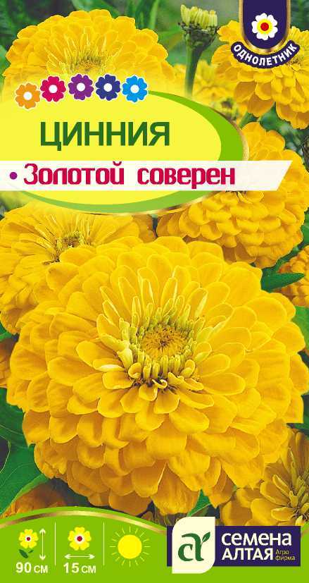 Цинния Золотой Соверен георгинов, золотисто-оранжевая, 90см, однол 0,2гр СА/ЦВ
