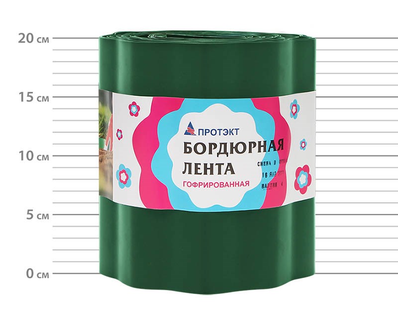 Бордюрная лента 0,20*9м хаки ГОФРА Б-20/9