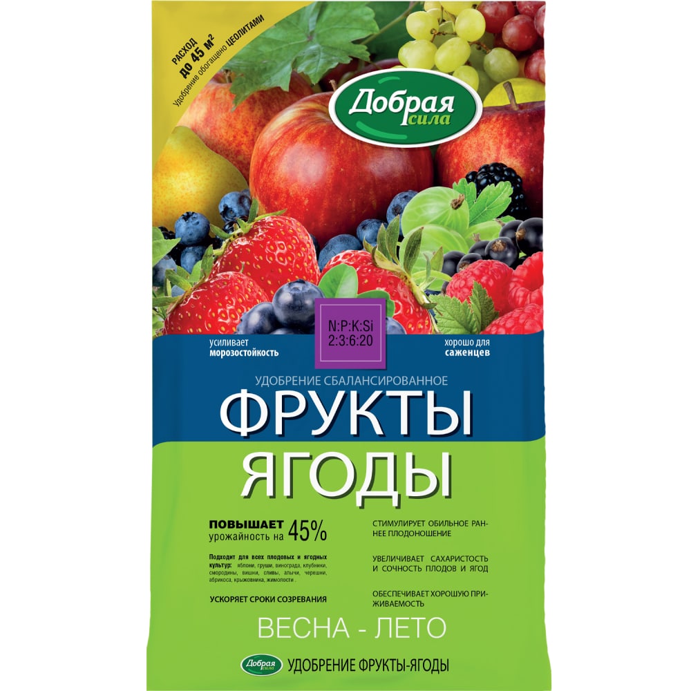 Ягоды Фрукты 0,9кг Добрая сила 1/12