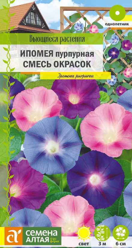 Ипомея Пурпурная смесь вьющ, 3м, однол 0,5гр СА/ЦВ
