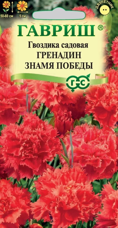Гвоздика гренадин Знамя Победы 50-60 см двулет 0,05гр Гавриш/ЦВ 1/10