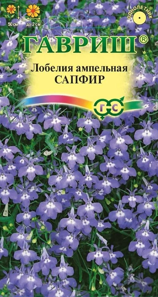 Лобелия Сапфир ампельная, ярко-синяя с белым глазком, однол, 50см 0,05гр Гавриш/ЦВ 1/10