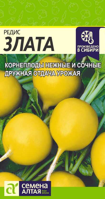 Редис Злата среднеспелый, круглый, желтый 2гр СА/ЦВ