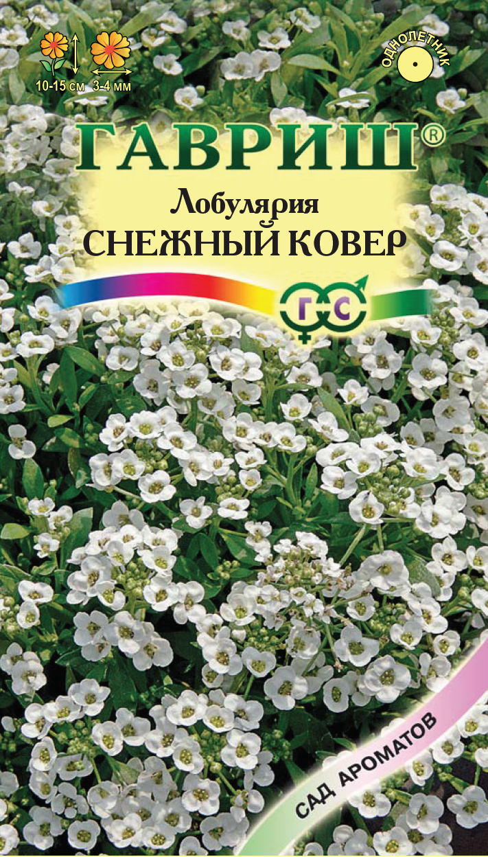 Лобулярия Снежный Ковер низкор, белая, 10-15см, однол 0,05гр Гавриш/ЦВ