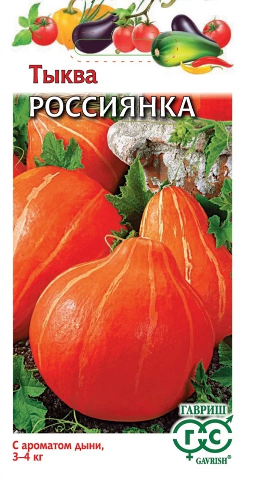Тыква Россиянка раннеспелая, 1,9-4кг, 2гр Гавриш/ЦВ 1/10