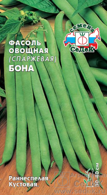 Фасоль спаржевая Бона раннеспелая, светло-зеленая, кустовая 5гр Седек/ЦВ