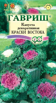 Капуста декор Краски Востока срезднепоздняя, серо-зел/красно-фиол центр, 25-40см 0,1гр Гавриш/ЦВ