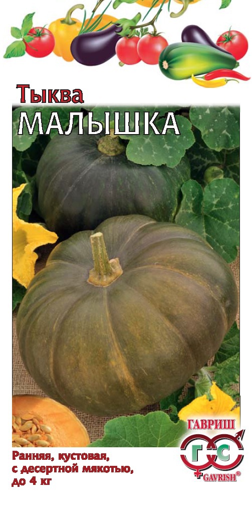 Тыква Малышка скороспелая, кустовая 1гр Гавриш/ЦВ