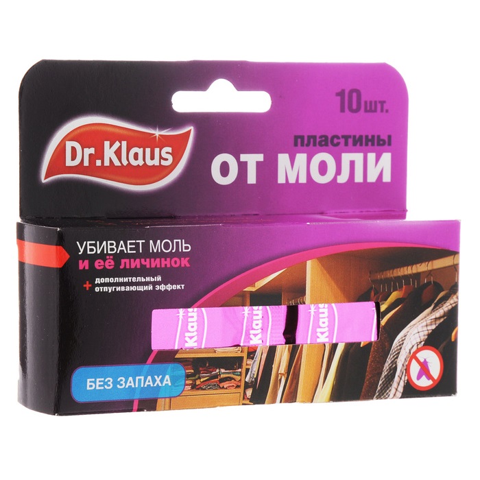 Антимоль Пластина от моли без запаха Dr.Klaus 10шт 1/24