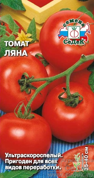Томат Ляна низкор, ультраскороспелый, красный, 60-80гр 0,2гр Седек/ЦВ