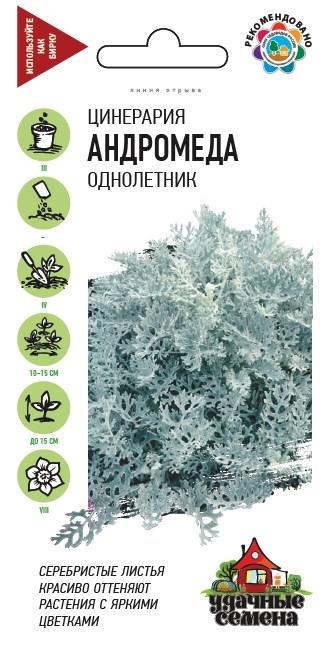 Цинерария Приморская Андромеда серебристая, до 15см 0,05гр Гавриш/ЦВ